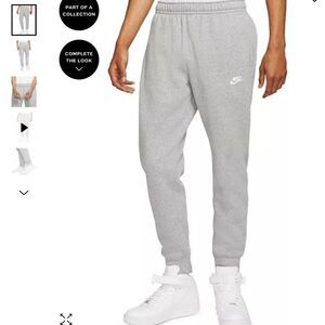 NIKE Men’s Club Fleece Sports Wear Athletic Grey Drawstring Joggers Sweatpant XL